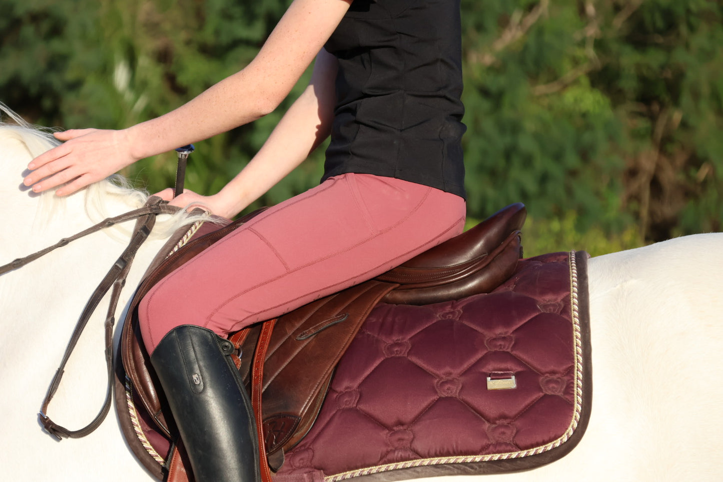 StrideFlex Riding Leggings - Red Violet