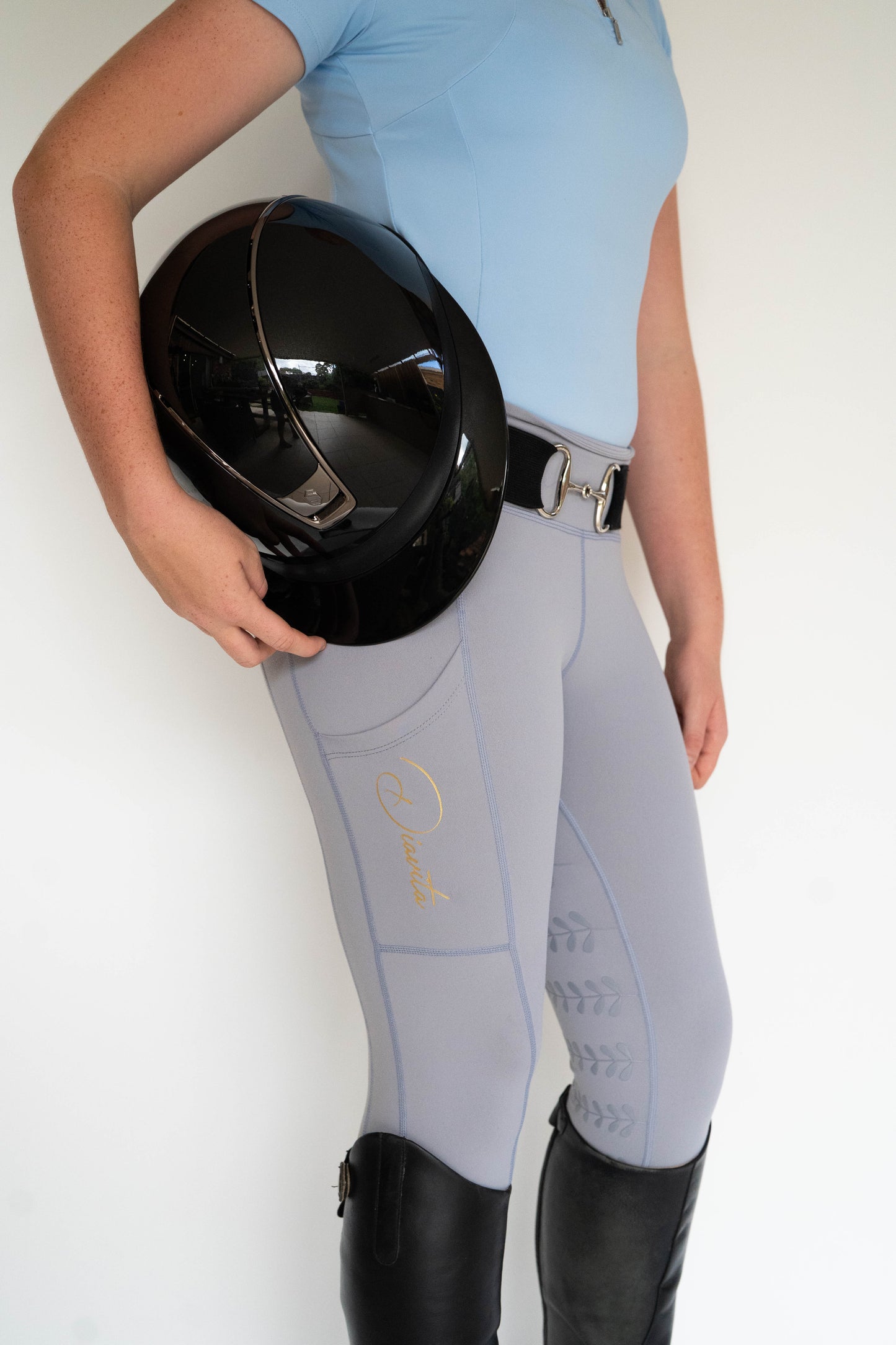 StrideFlex Riding Leggings - Soft Slate