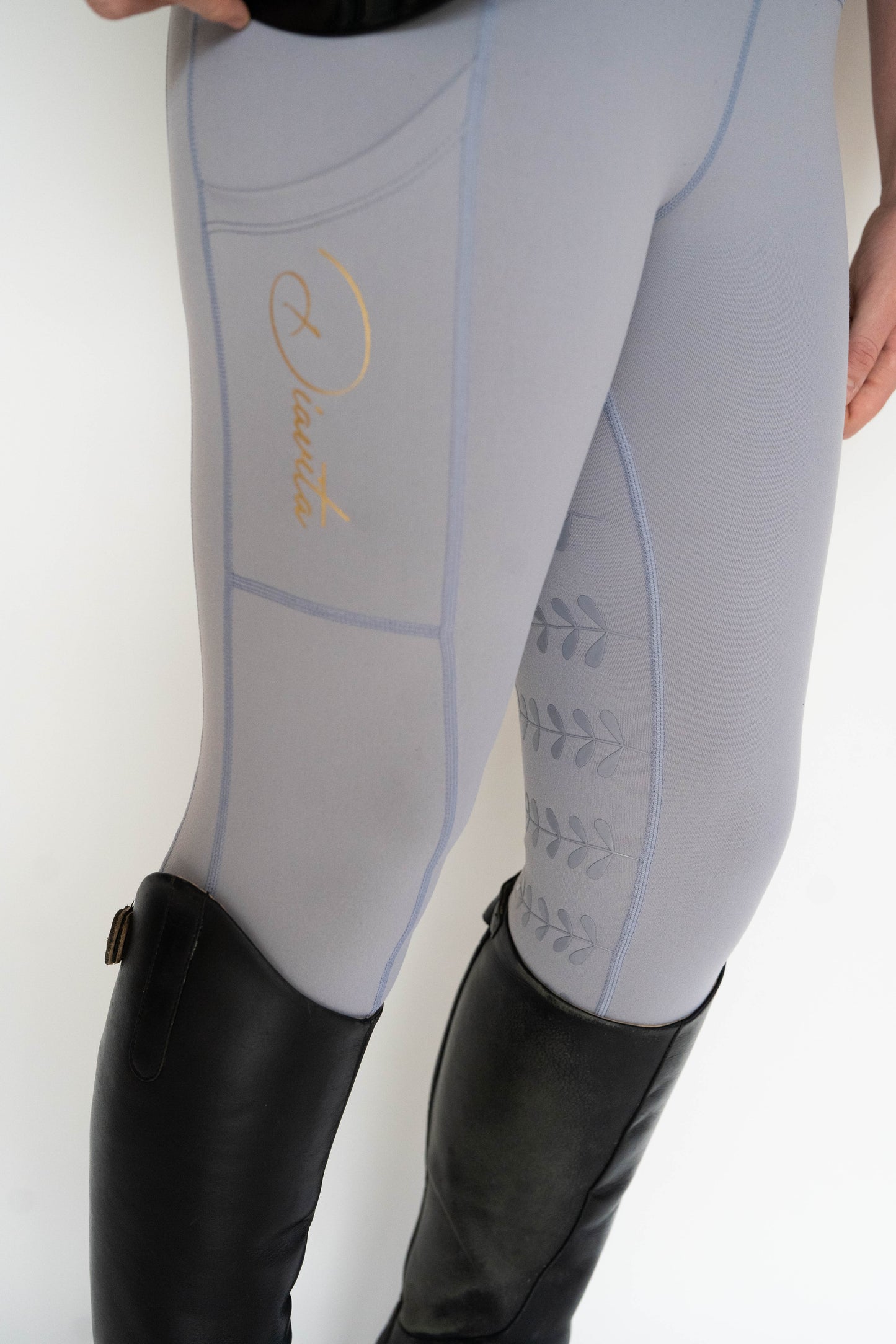 StrideFlex Riding Leggings - Soft Slate