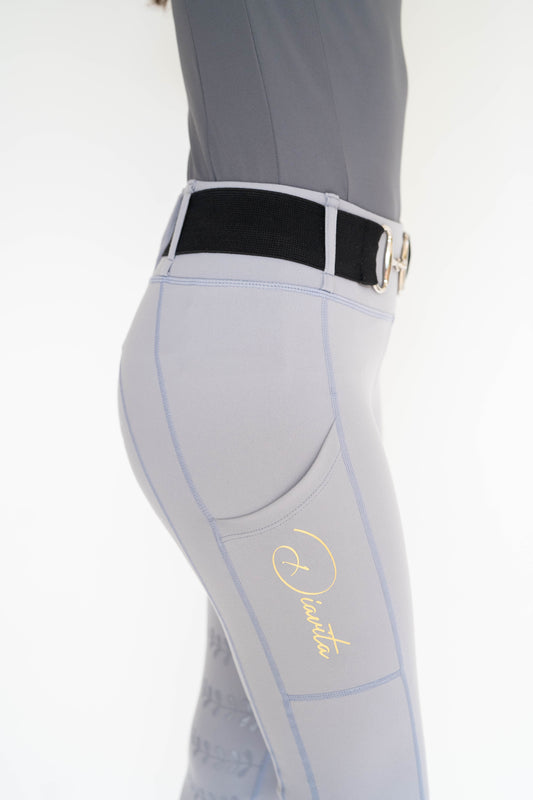 StrideFlex Riding Leggings - Soft Slate