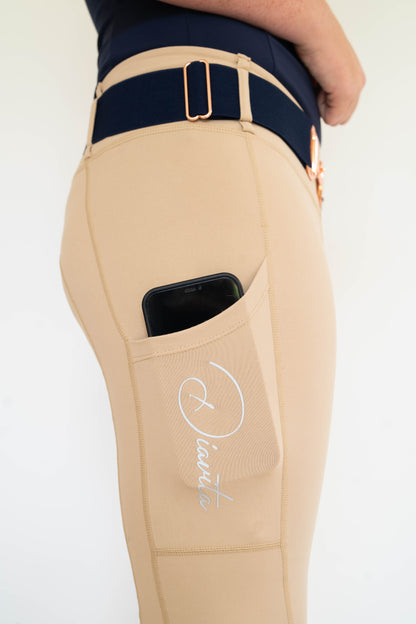 StrideFlex Riding Leggings - Tan