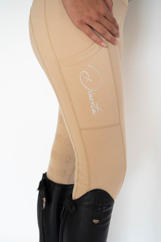 StrideFlex Riding Leggings - Tan