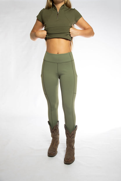 Exclusive Riding Leggings -  Olive